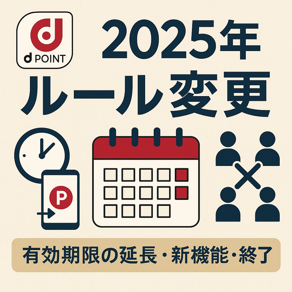 2025年のdポイント制度変更の概要を示すイメージ」